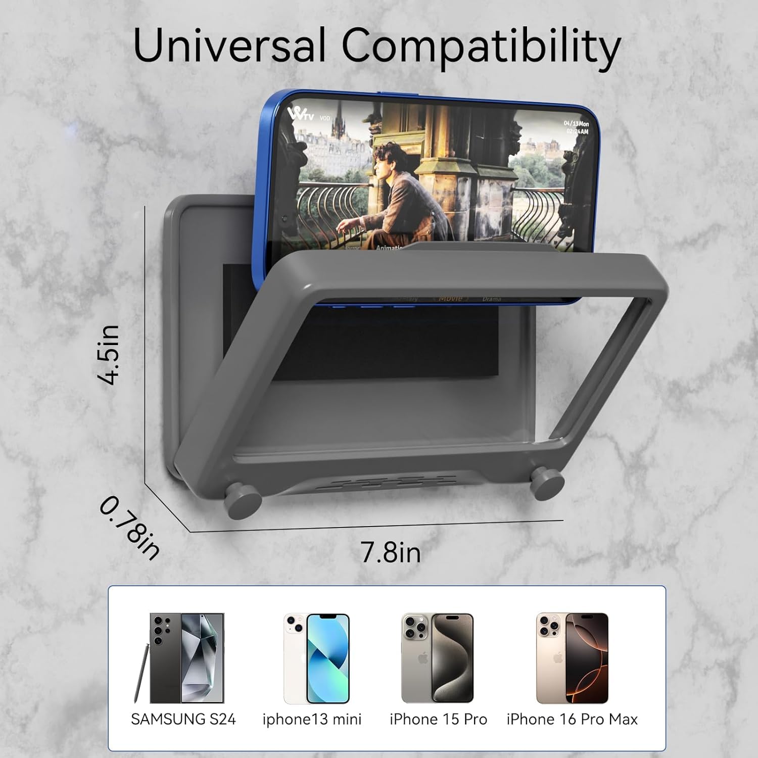 Shower Phone Holder Waterproof - 360 Rotatble Adjustable Shower Iphone Case Holder, Enhanced Touch Sensitivity & Stability, Bath